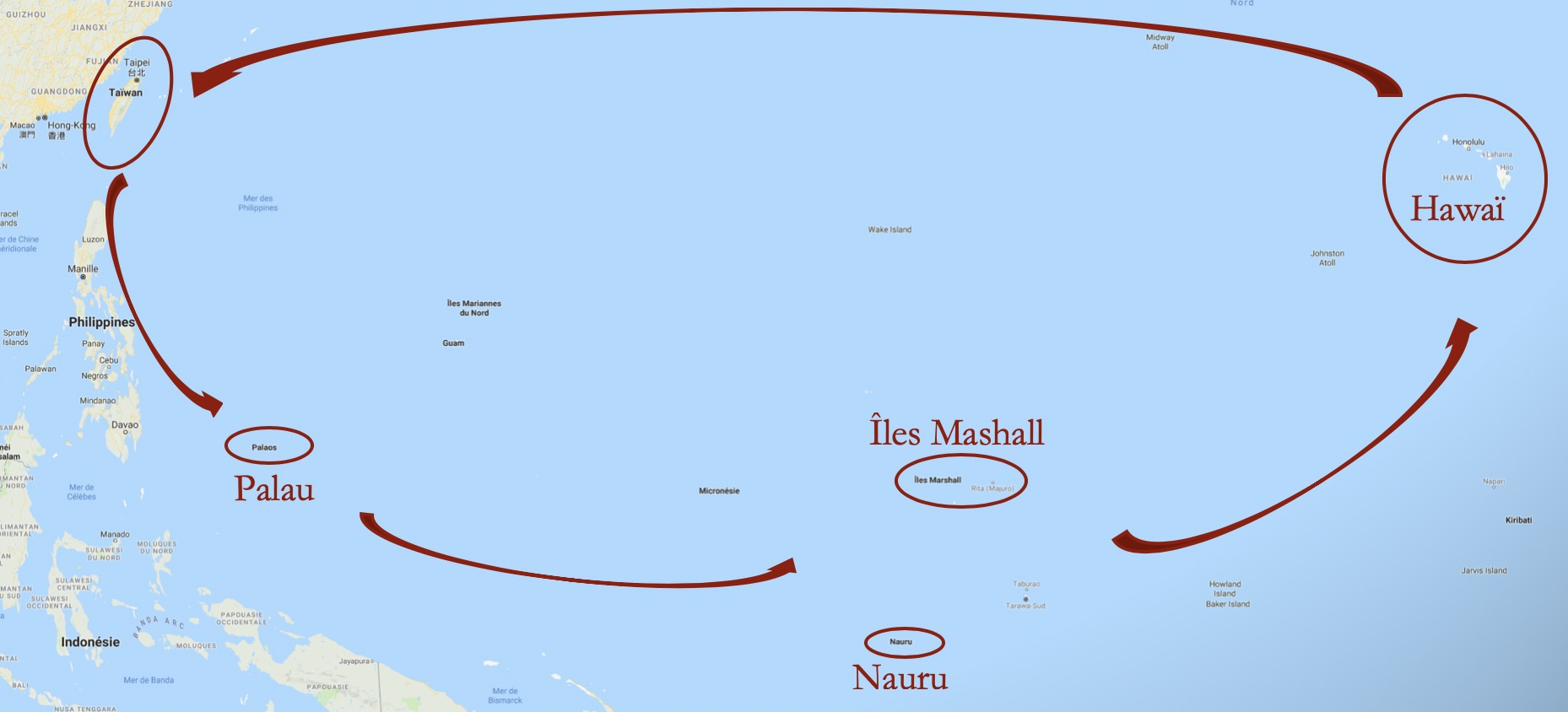 Escale à Hawaï sur le chemin du retour d'un voyage officiel dans le Pacifique Sud, avril 2019